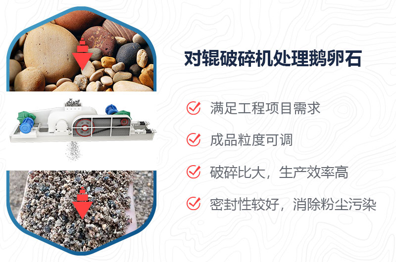 对辊破碎机能挤鹅卵石吗？附视频