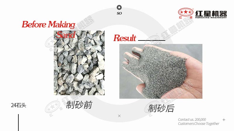 24石头做机制砂原料，一立方米出多少机制砂