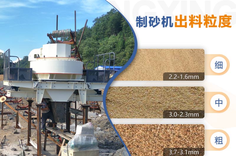 红星机器HVI制砂机的粗、中、细粒度范围